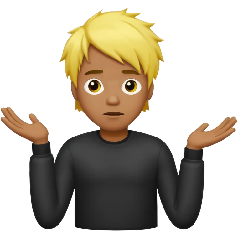 Quiero este emoji🤷🏼‍♂️ pero el chico de color negro y el pelo amarillo emoji