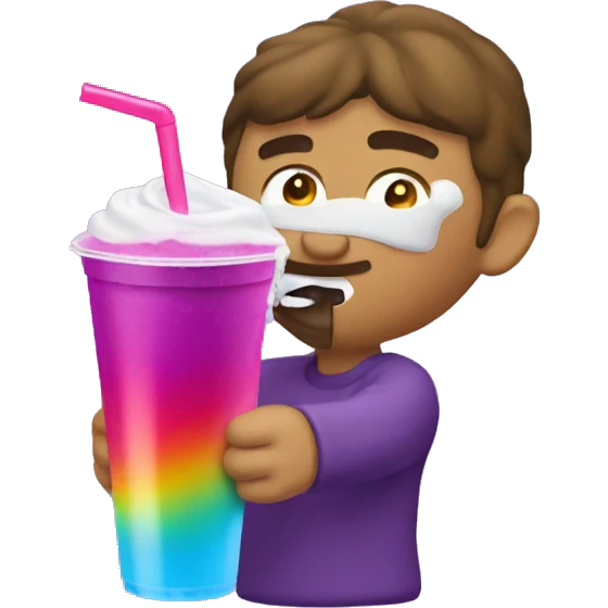 the rizzler drinking a purple slushee from a styrofoam cup emoji