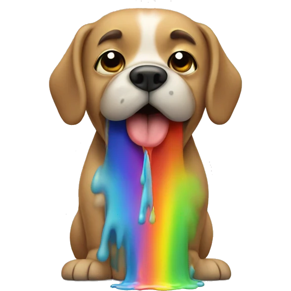 Dog vomiting rainbow emoji