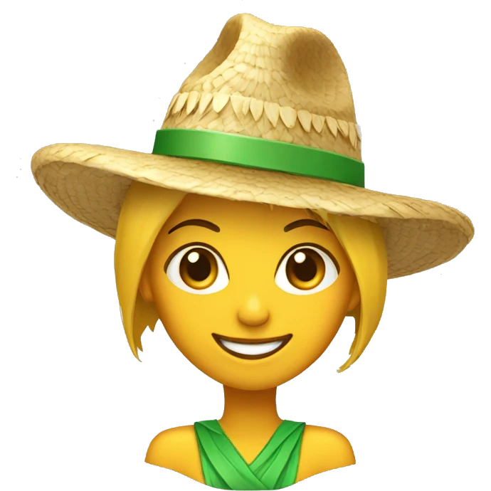 CHICA FELIZ con sombrero verde emoji