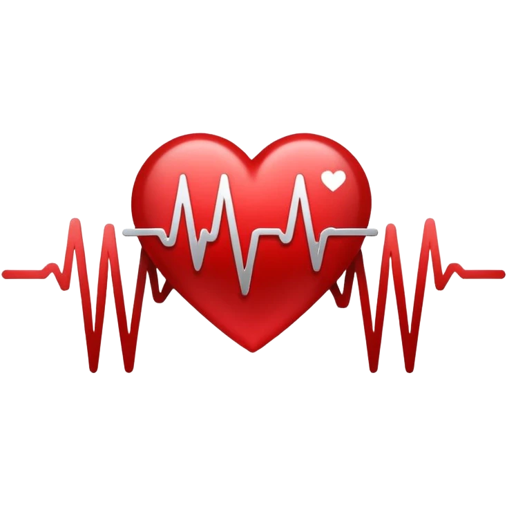 Precise and minimalist logo for MedSignal, red heartbeat pulse transforming into the letters ‘AI’, glowing edges with a metallic sheen, sleek design with clean white space, focusing on advanced healthcare technology and AI emoji