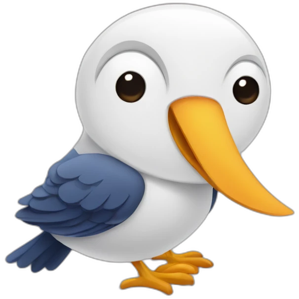 Oiseau qui fait un bisou emoji