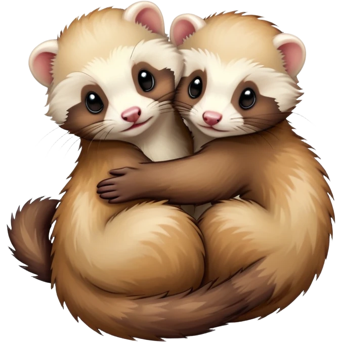 Ferrets hugging a ferrets  emoji