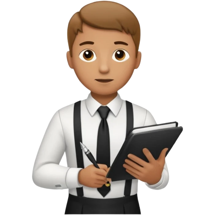 Waiter asking for what you want to eat emoji