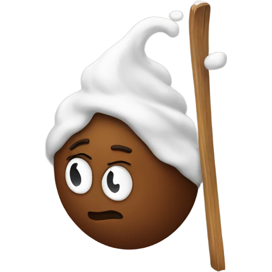 Poop skiing emoji