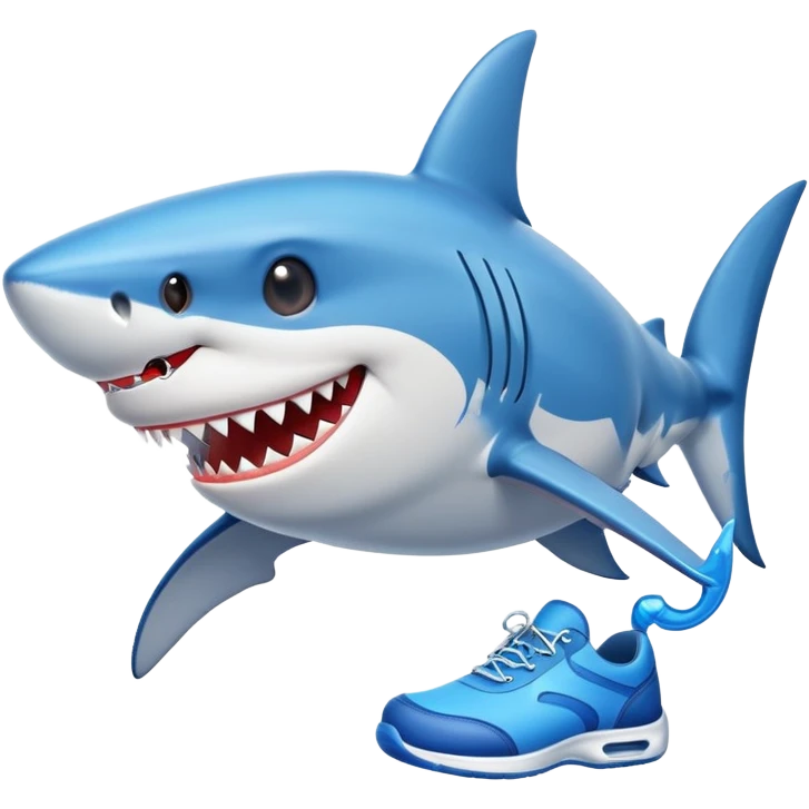  Shark with blue shoes emoji