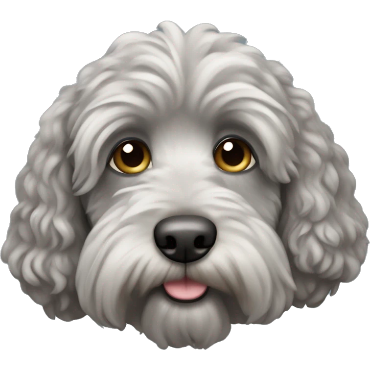 grey cockapoo dog  emoji