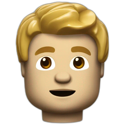 Lego mini figure with standard Lego hair and stubble  emoji