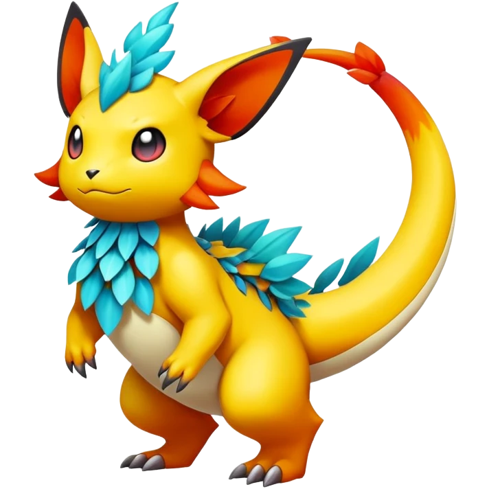 Elemental magical colorful exotic animesque Pokémon-Fakémon-animal-creature, (full body) emoji
