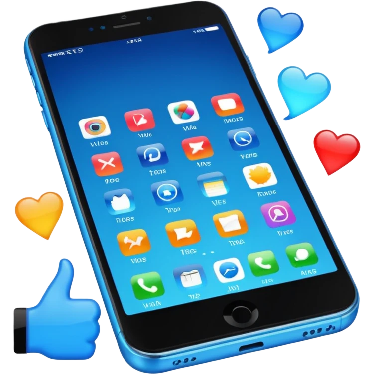 Ads on phone blue colors emoji