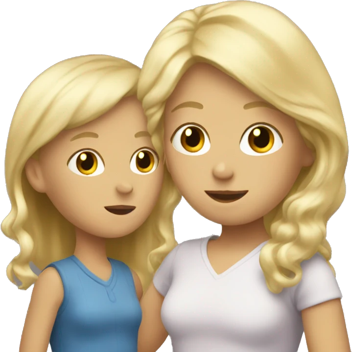 blonde women talking with blonde child  emoji