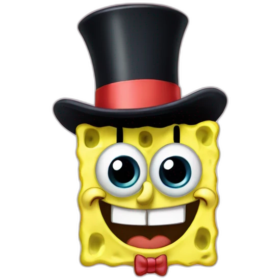 SpongeBob with top hat  emoji