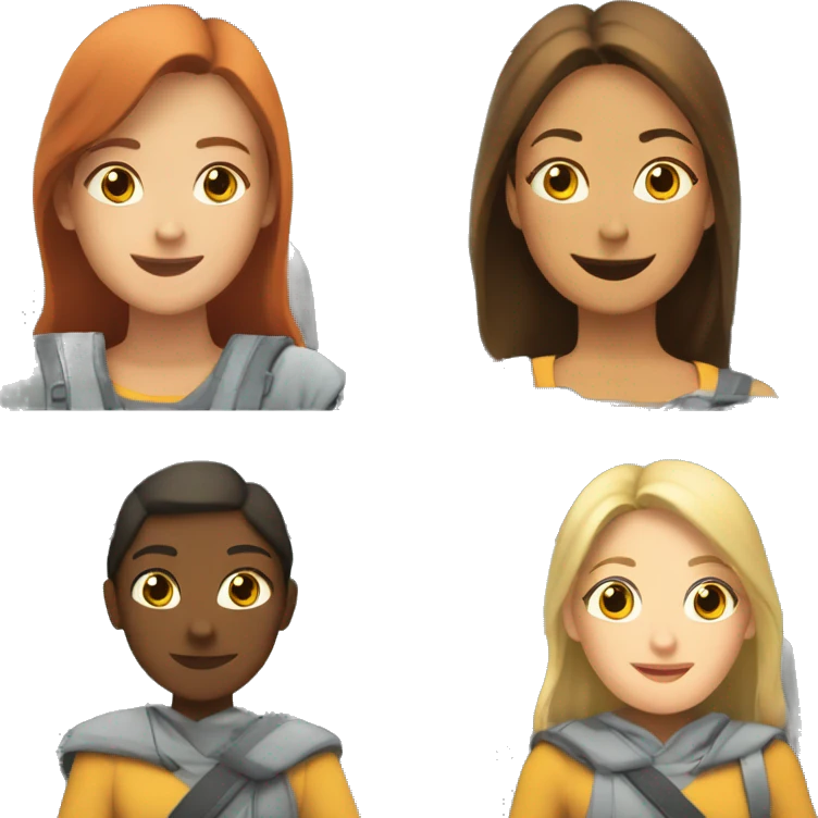 Eva and Lina in bus emoji