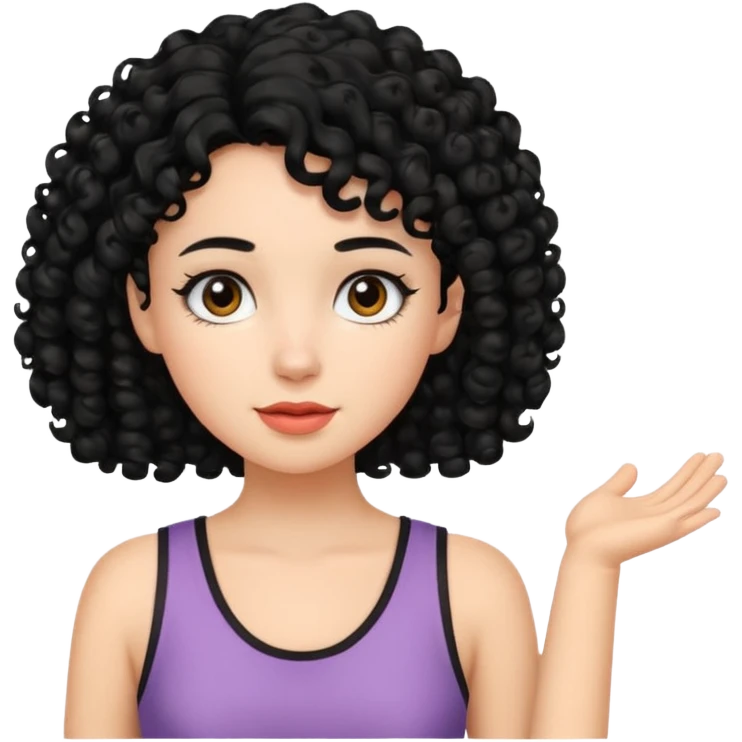 girl In Sleeveless, black hair, curley. emoji