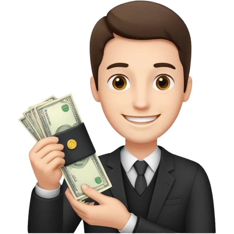guy giving refund money to other person emoji