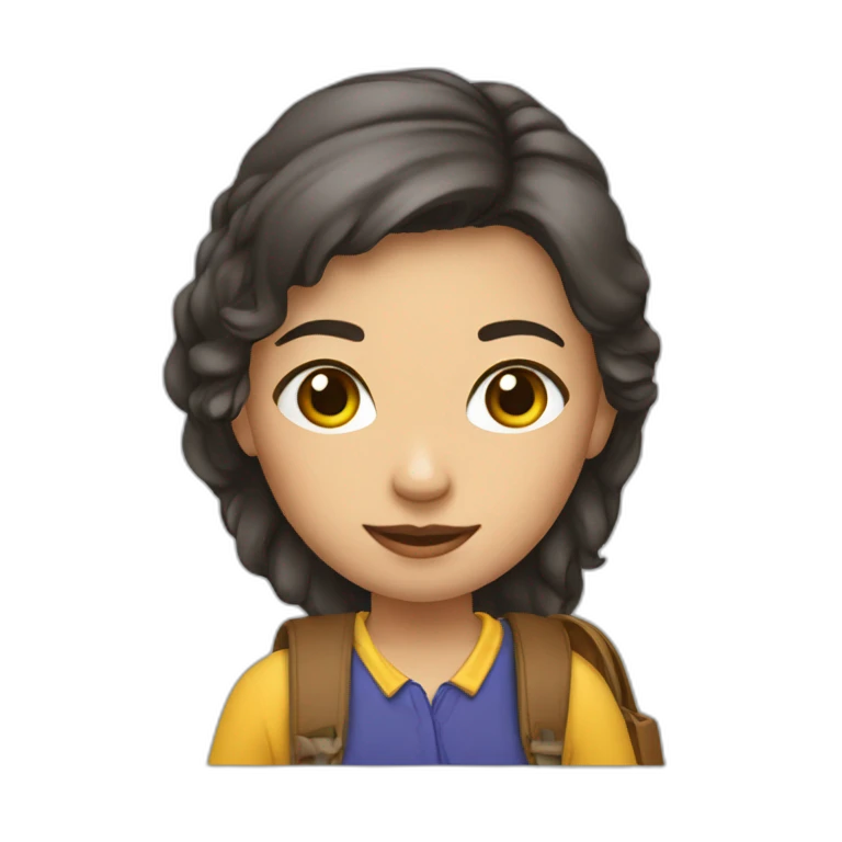 Une fille avec un sac à main emoji