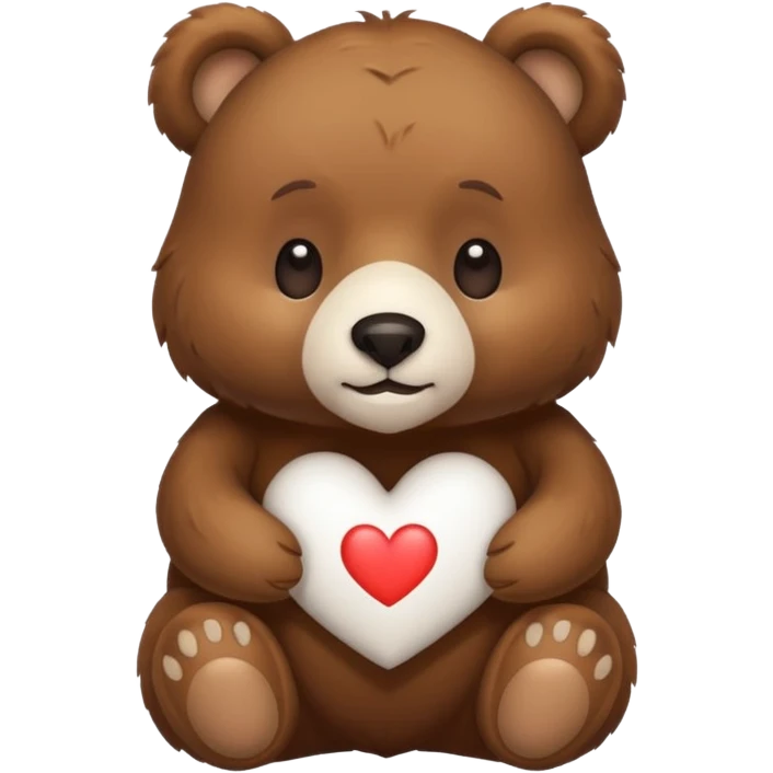 Bear with white heart emoji