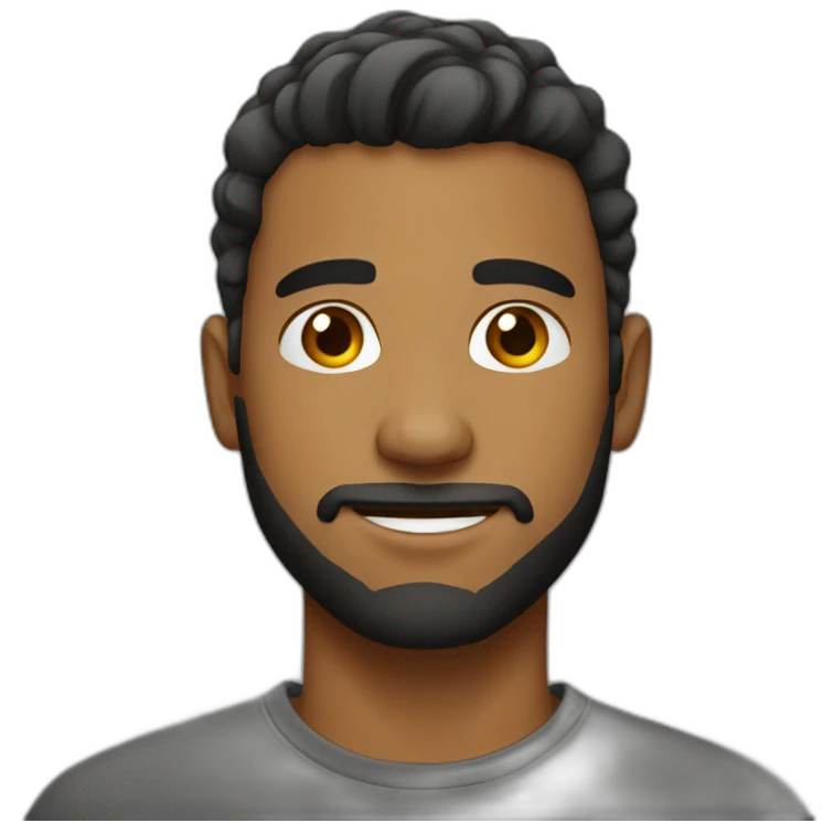 Young man simple hair style light beard emoji