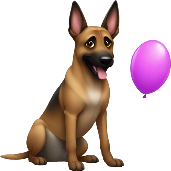 malinois funny with baloon emoji