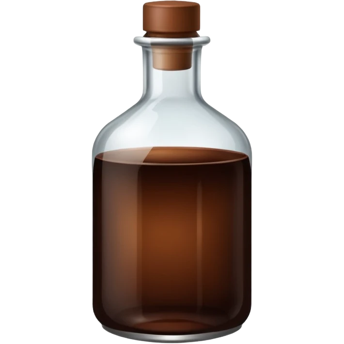 bottle filled with dark brown liquid, simple, clear emoji