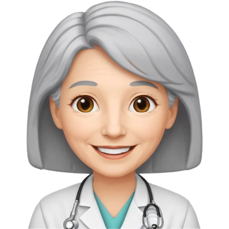 older obstetrician female emoji grey hair emoji