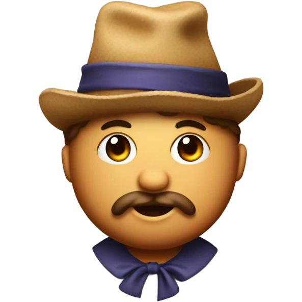 Fat meatball with bangs and a hat wearing an R on it  emoji