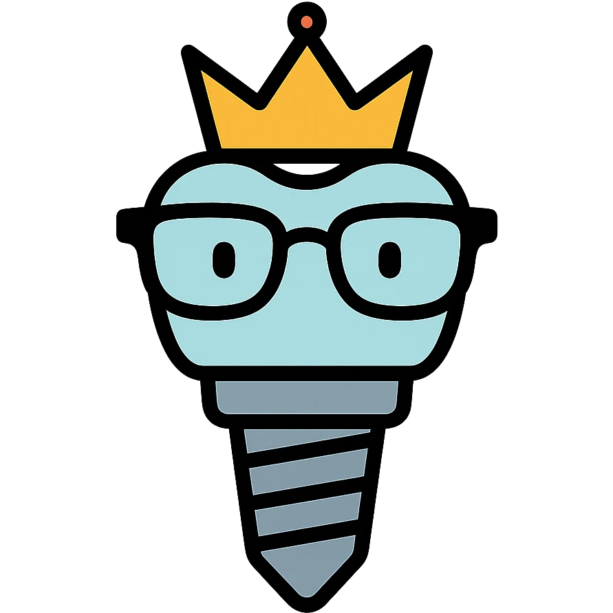 implant with a golden crown in glasses emoji