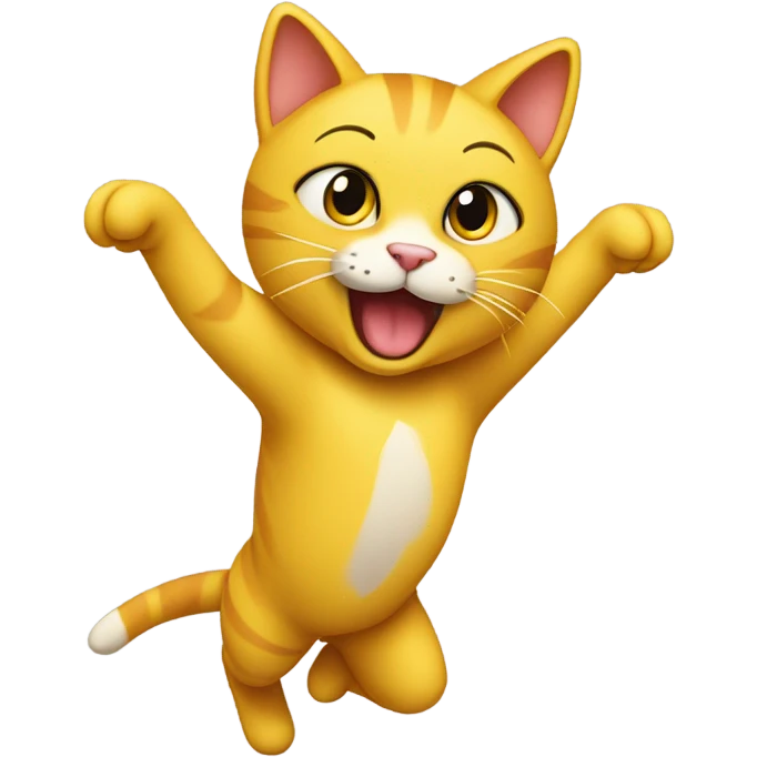 Yellow cat doing acrobats  emoji