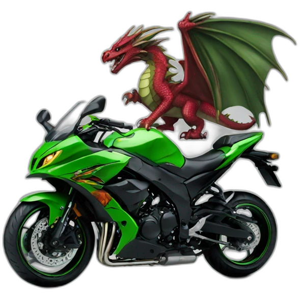 Dragon on a Kawasaki  emoji