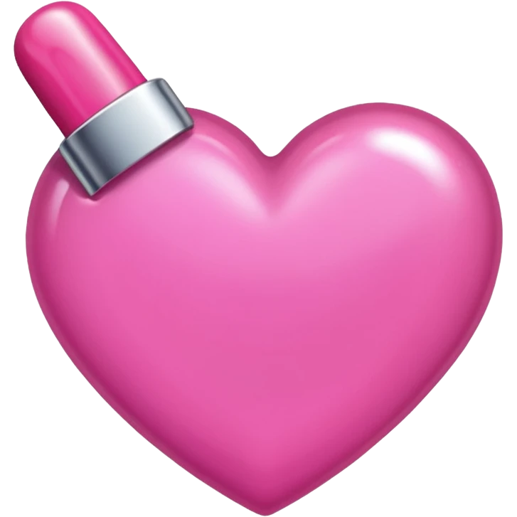 a pink heart with nail paint emoji