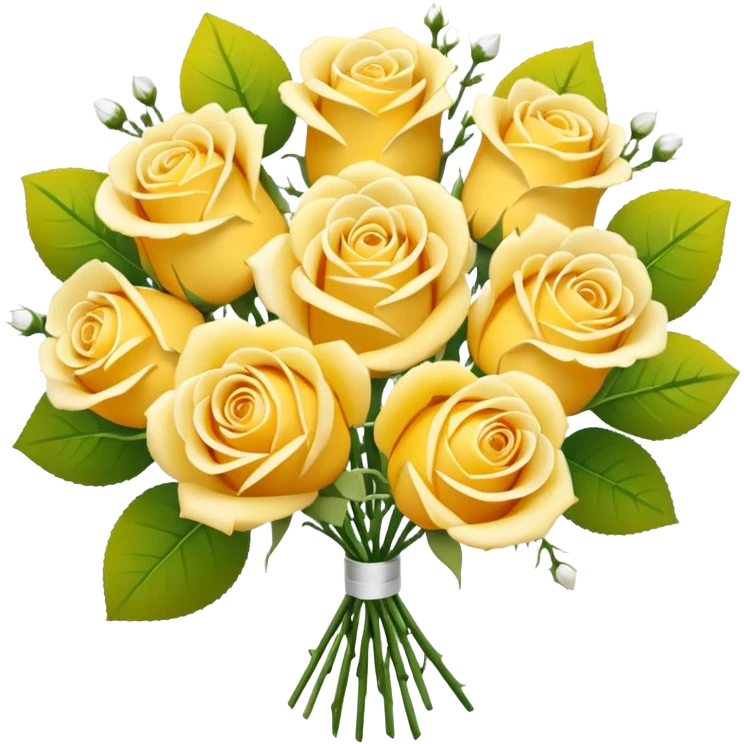 bouquet of yellow roses and white gypsophila emoji
