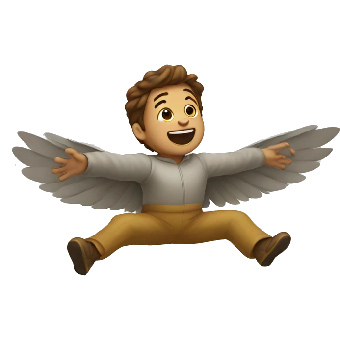flying human emoji