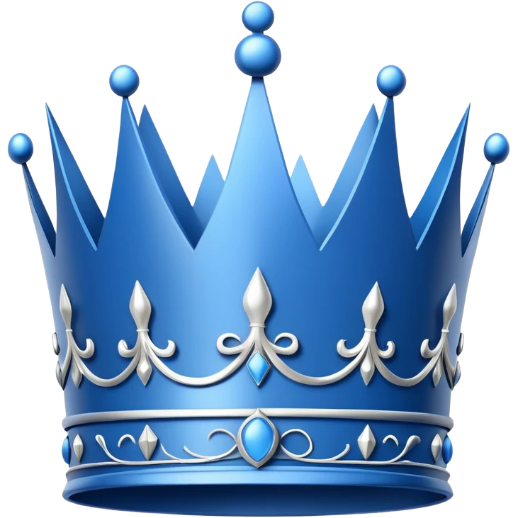 blue blueprint plan, side view, with white line drawing of a crown emoji