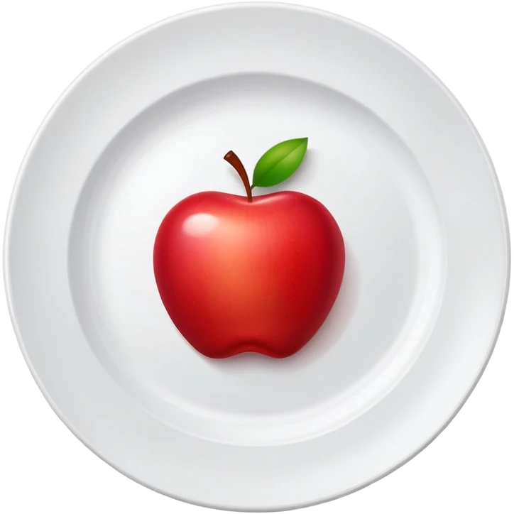 red apple on a plate emoji