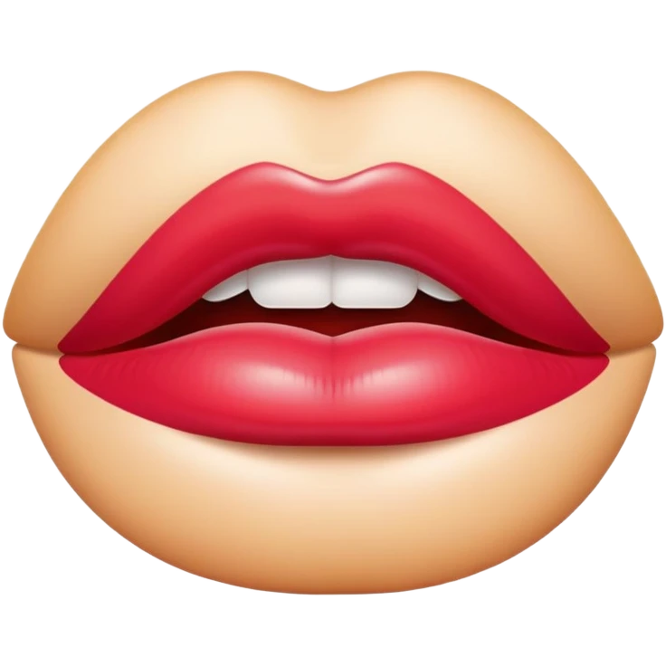 Floating lips with shiny colorful lipstick emoji