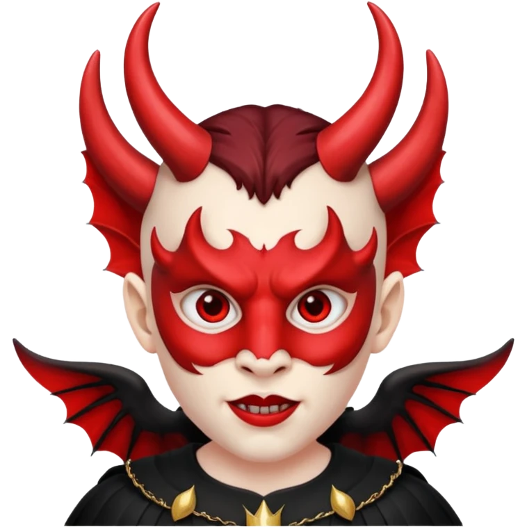 Devil wearing angel mask emoji