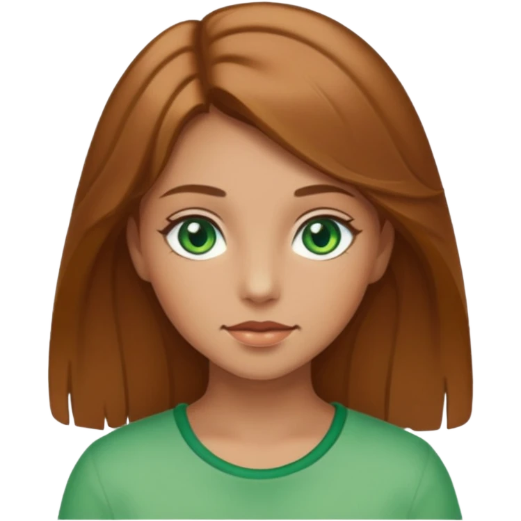 Carmel skin girl green eyes light brown hair  emoji