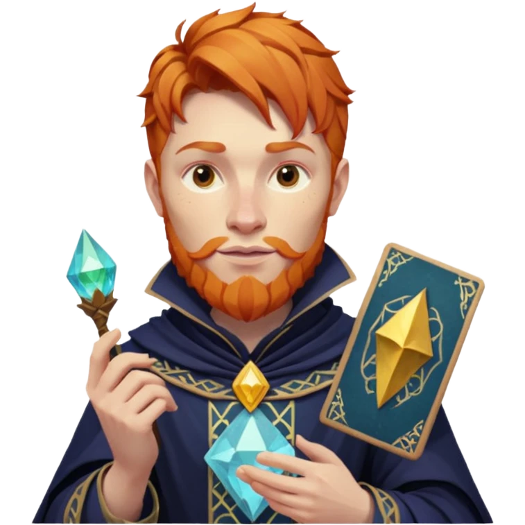 fantasy magic tarot card low poly ginger emoji