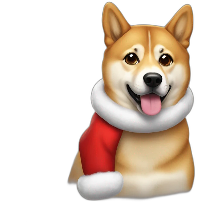 Doge wearing santa stuff emoji