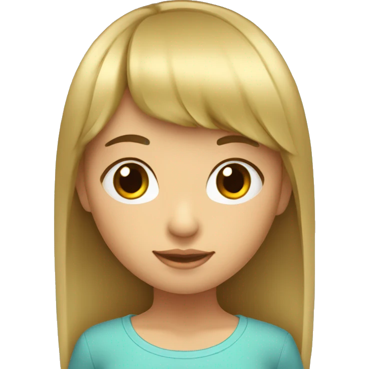 Niña con flequillo y pelo largo  emoji