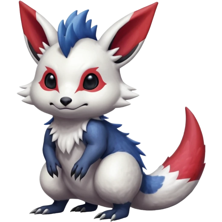 Scaly furry cute realistic painted smooth glossy Zangoose-Salandit-Minccino-Absol-fusion emoji