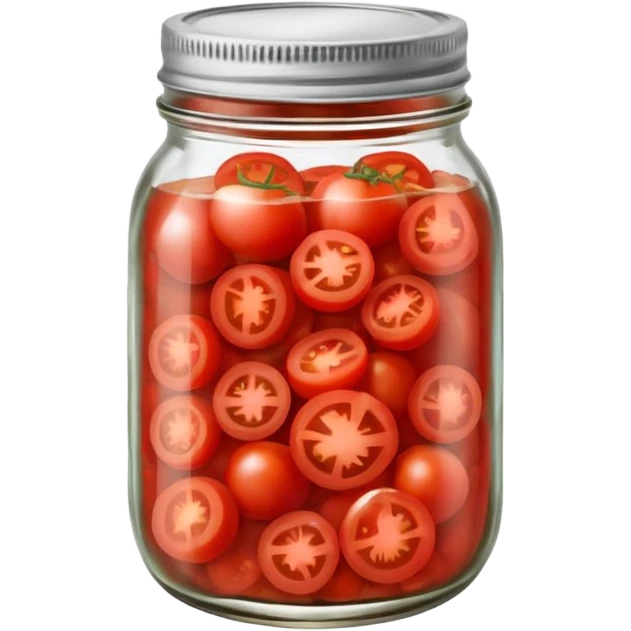 Tomato salsa in mason can emoji