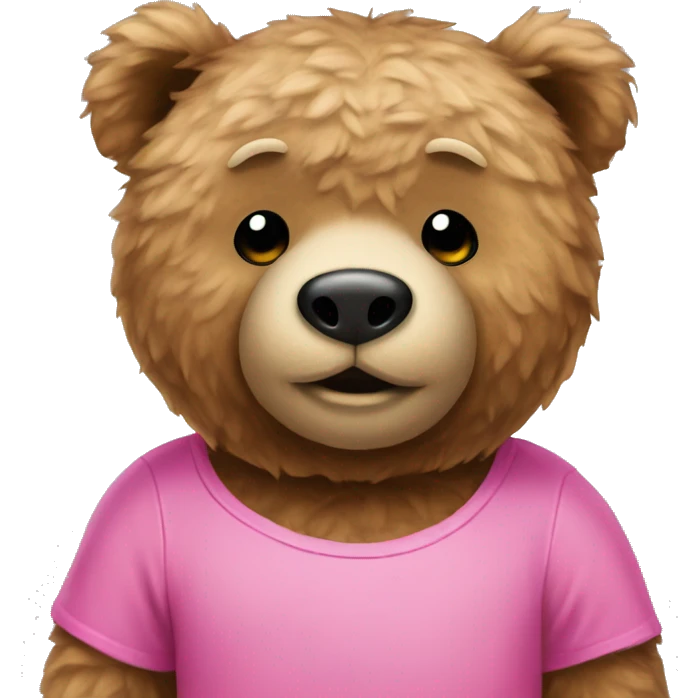 teddy bear with pink tshirt emoji
