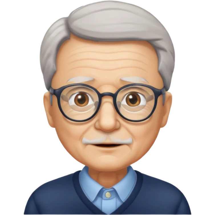 glasses elderly man emoji