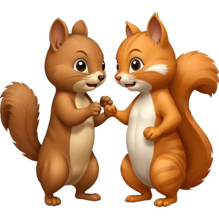 Squirrel and cat fighting  emoji