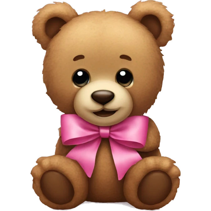teddy bear with pink bow emoji