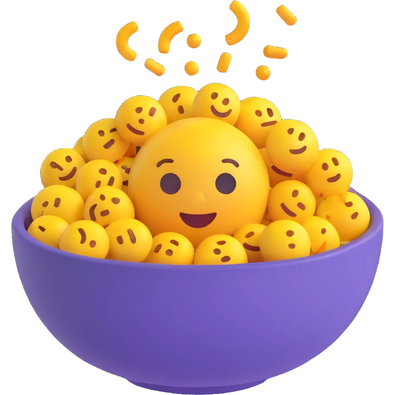 AI emoji, malatang bowl with circuit patterns, steam shaped like binary code, cheerful expression emoji