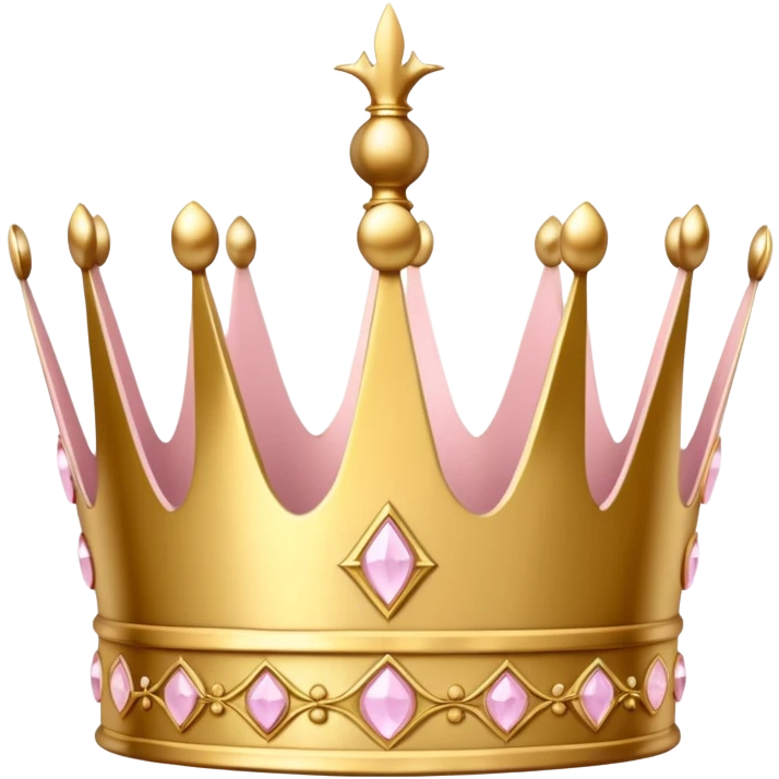 A luxurious golden crown with light pink accents and elegant details, featuring a prominent empty space  emoji