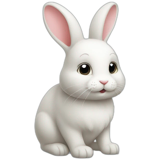 Lapin sur un chat emoji