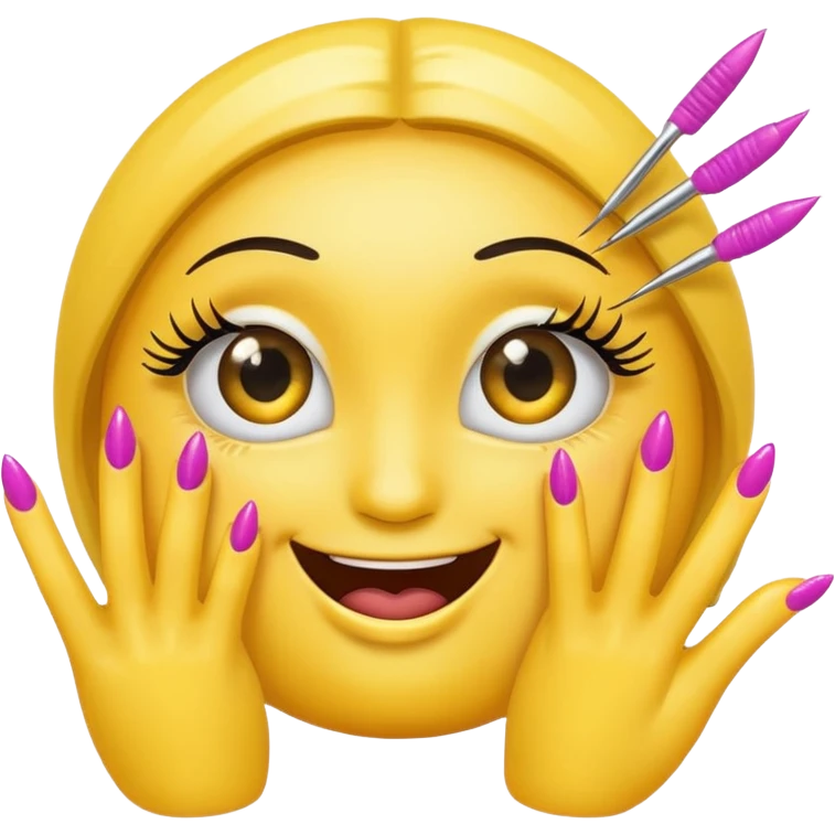 Sassy emoji with lashes and nails emoji